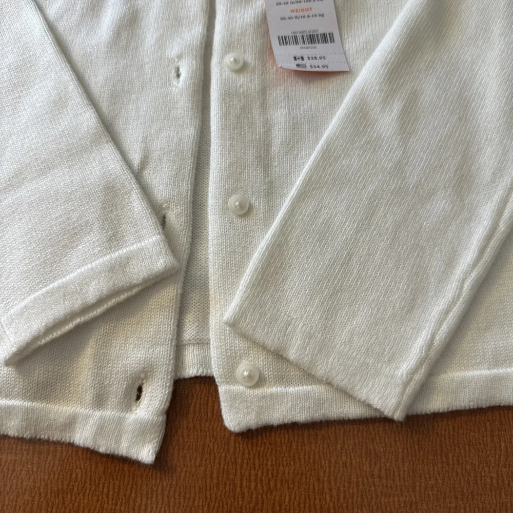 NWT Gymboreee White 100% Cotton Cardigan Sweater With Bows Size 4‎ Toddler